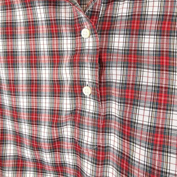 Mens‎ Fitted Red Plaid Farmer Workwear Outdoors Casual Fall Ann Mashburn S Shirt - Picture 15 of 15